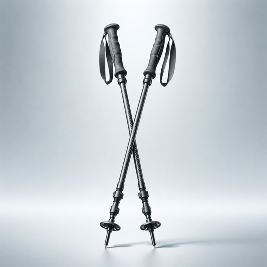 Ridgeline carbon trekking poles, pair, adjustable with twist locks
